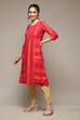 Fuschia Viscose Blend Straight Kurta image number 3